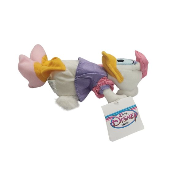 The Disney Store Daisy Duck with Pink Sleeves Bean Bag Plush 9" NWT - Picture 6 of 6
